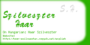 szilveszter haar business card